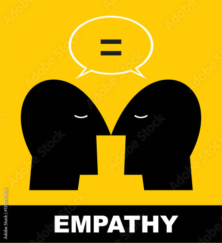 flat icon of heads about empathy.  empathy icon.