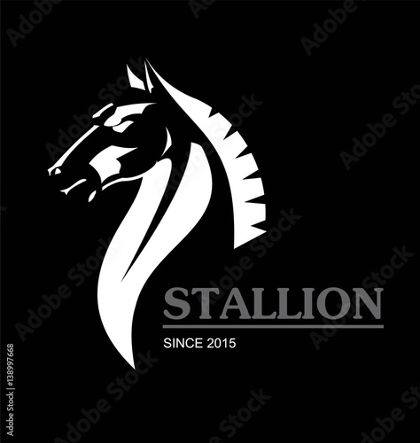 Elegant horse head. horse. side view of Elegant horse.symbolizing power, dignity, etc.Suitable for team Mascot ,community identity, product identity, corporate identity, illustration for apparel, etc 