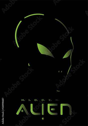 Alien, Hidden Alien. Alien face. Alien head. Demon, phantom. ghost, warrior Ghost. ghost warrior. Suitable for team identity,  emblem, illustration for apparel, biker or motorcycle community ,etc.