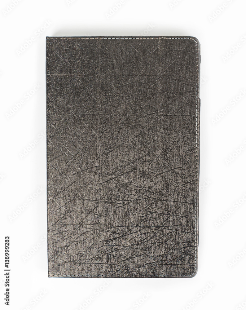 black tablet case isolated on white background closeup
