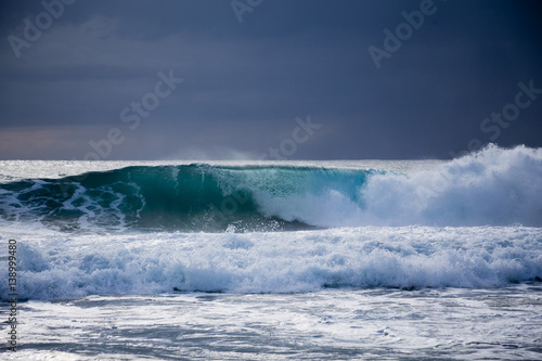 Sea storm with large waves