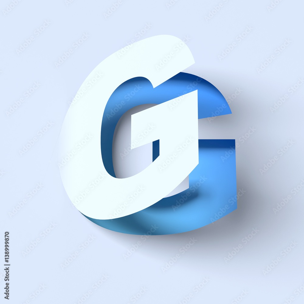 Cut out paper font letter G Cut out paper font letter G