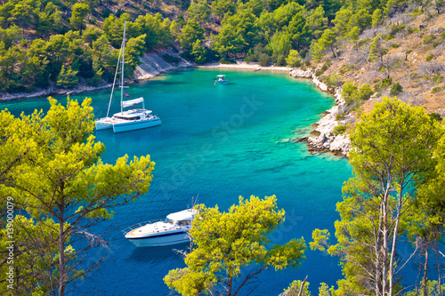 Secret turquoise beach yachting and sailing photo