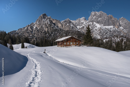 Idyllic alpine hut in the Alps