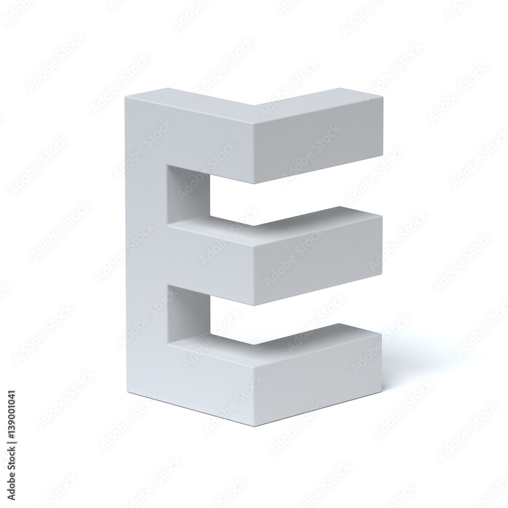 Isometric font letter E Isometric font letter E