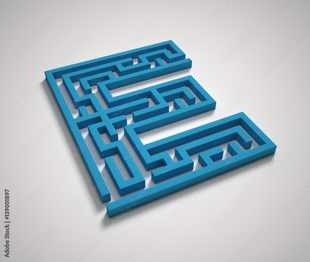 Maze font letter E Maze font letter E