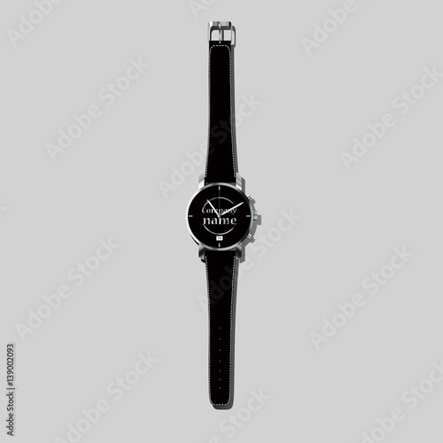 eps 10 vector realistic watch design isolated on gray background