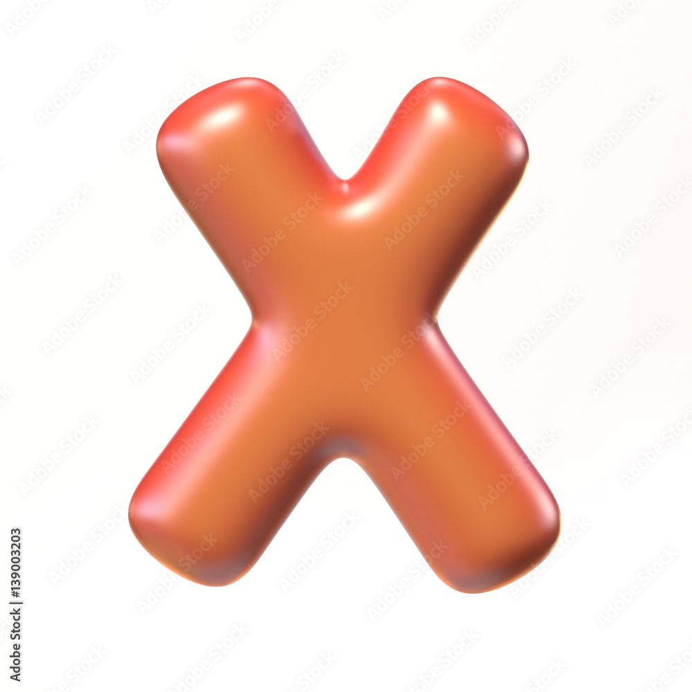 Bubbly 3d font letter X Bubbly 3d font letter X