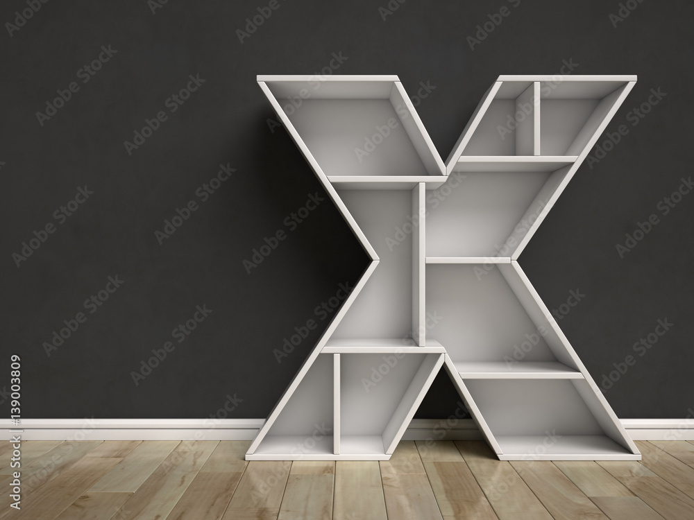Letter X shaped shelves 3d rendering Stock Illustration Adobe Stock