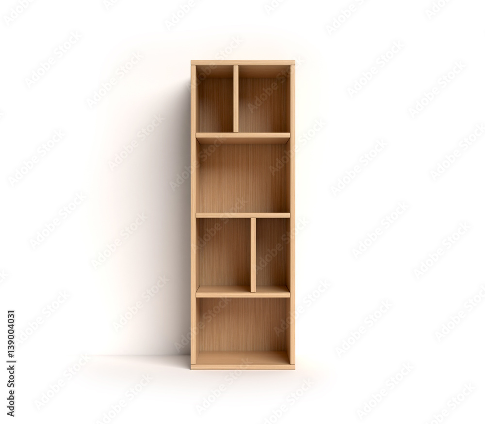 Shelf font 3d rendering letter I Shelf font 3d rendering letter I