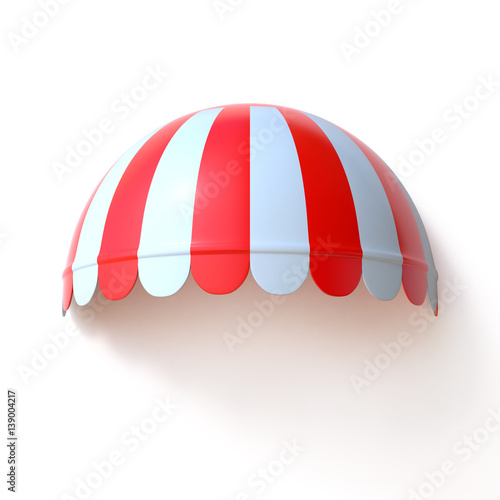 Fotografía Red and white striped awning on store front