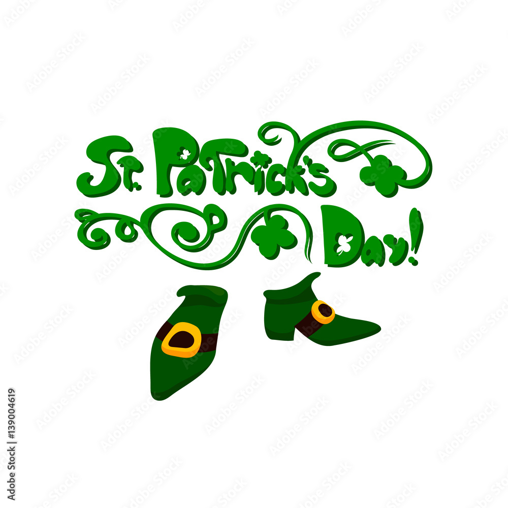 Saint Patrick's day floral lettering