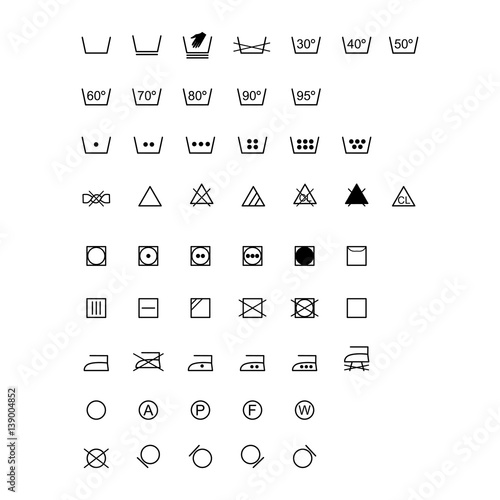 Laundry symbols collection