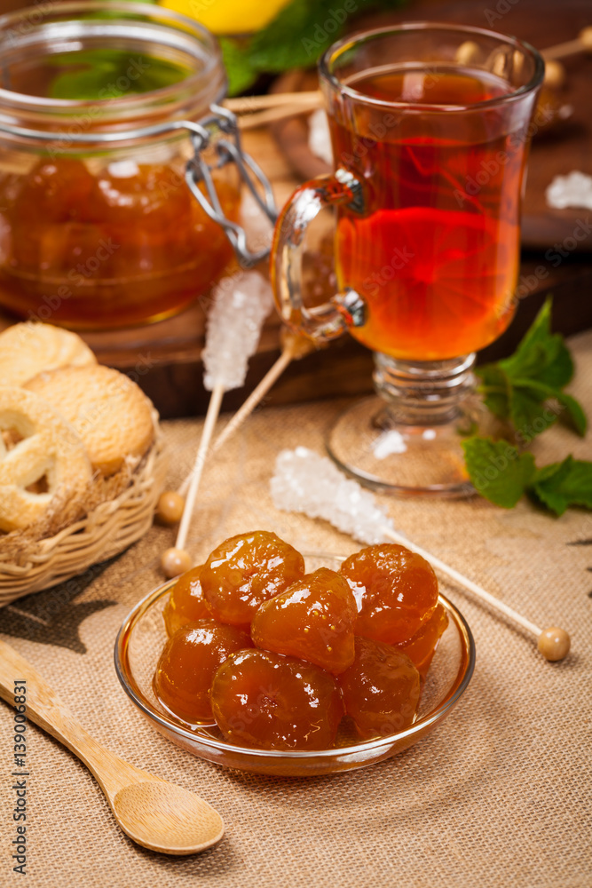 Fig Preserves Jam. Selective focus. Fig Preserves Jam. Selective focus.