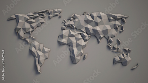 Obraz na płótnie 3d trójkątna mapa świata