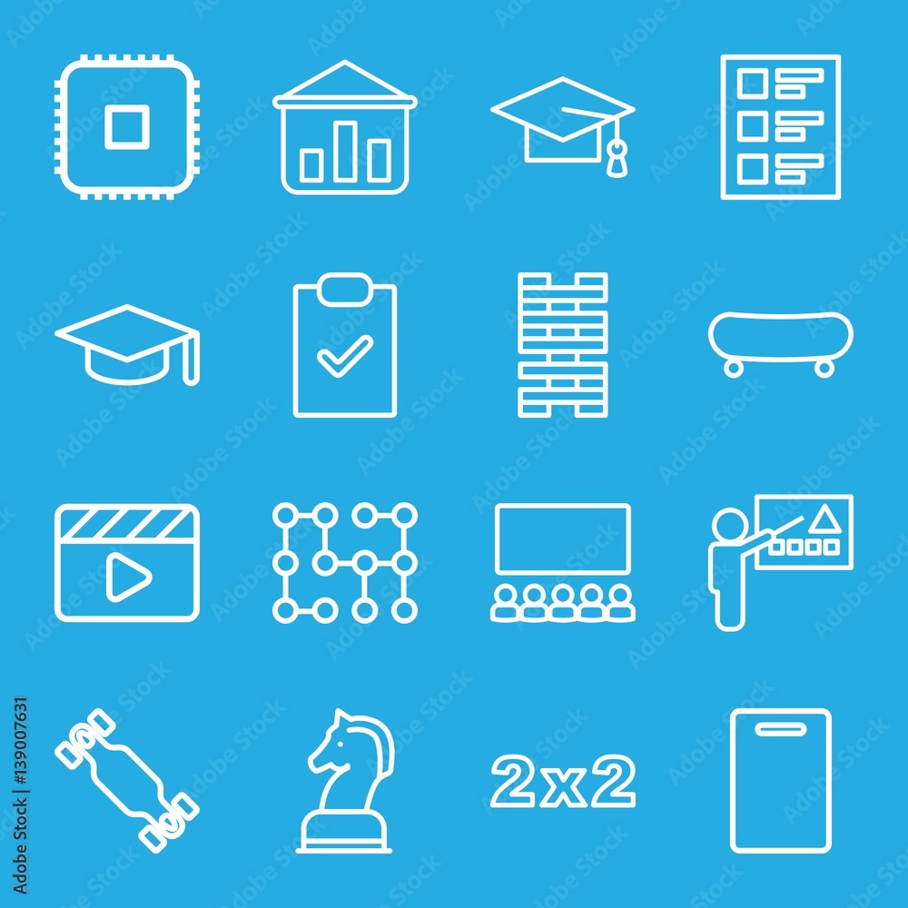 Set of 16 board outline icons