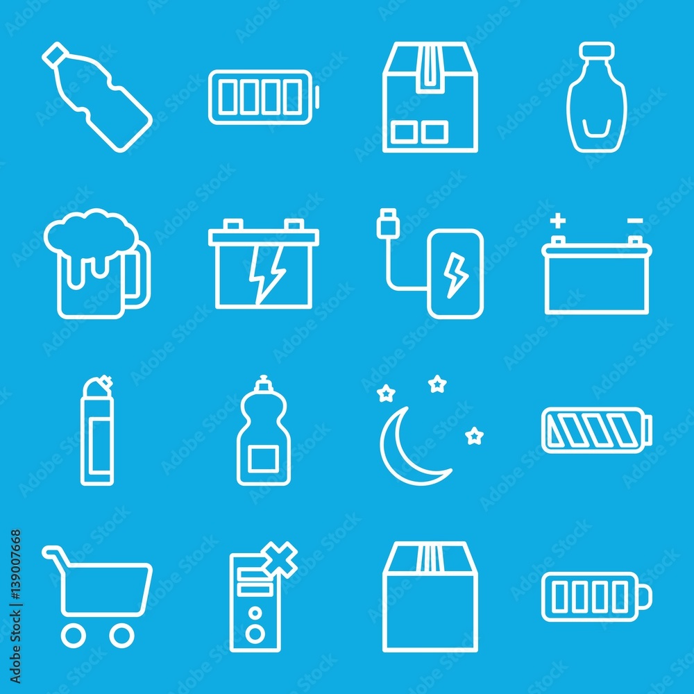 Set of 16 full outline icons Set of 16 full outline icons