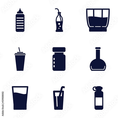 Set of 9 soda filled icons