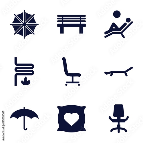 Set of 9 comfort filled icons