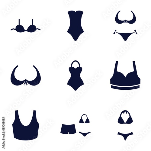 Set of 9 bra filled icons