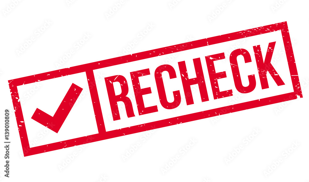 Recheck rubber stamp. Grunge design with dust scratches. Effects can be easily removed for a clean, crisp look. Color is easily changed. Recheck rubber stamp. Grunge design with dust scratches. Effects can be easily removed for a clean, crisp look. Color is easily changed.