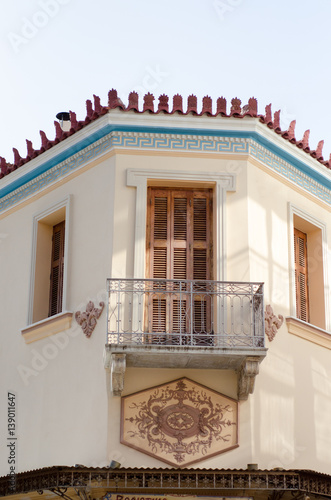 Wallpaper Mural corner building tiles on the roof below blue design with mamarmarino balcony columns resting on marble columns overlooking the citadel Torontodigital.ca