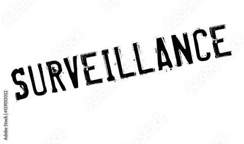 Surveillance rubber stamp. Grunge design with dust scratches. Effects can be easily removed for a clean, crisp look. Color is easily changed.