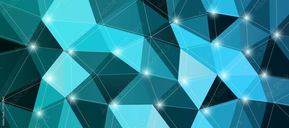 Fototapeta premium Blue abstract geometric background