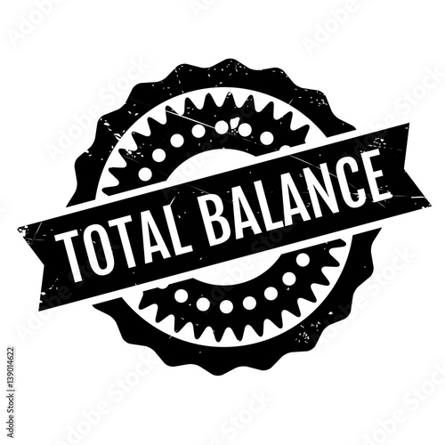 Total Balance rubber stamp. Grunge design with dust scratches. Effects can be easily removed for a clean, crisp look. Color is easily changed.