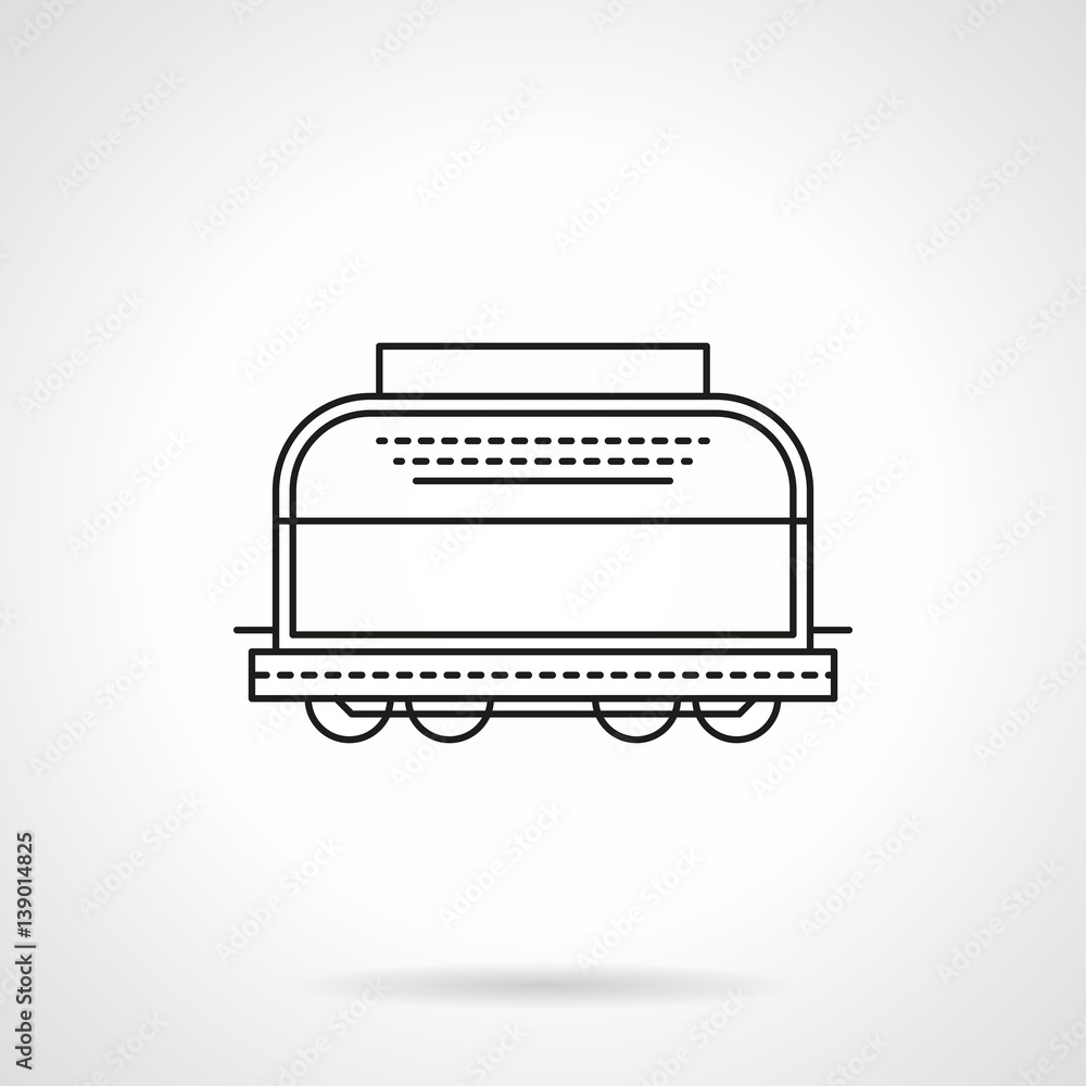 Refrigerated boxcar flat line vector icon Refrigerated boxcar flat line vector icon