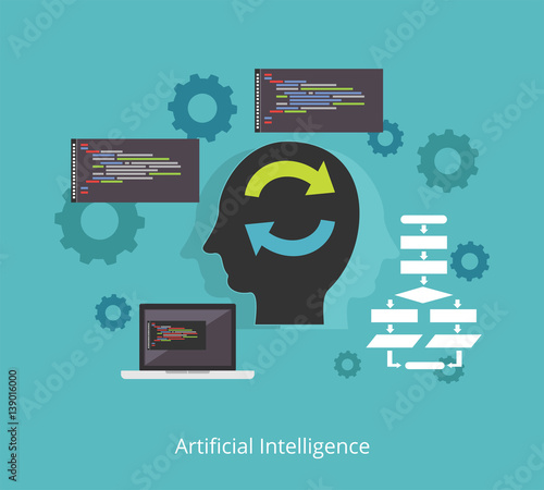Artificial intelligence concept. Computer science concept