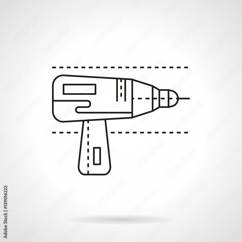 Drill for metal flat line vector icon Drill for metal flat line vector icon
