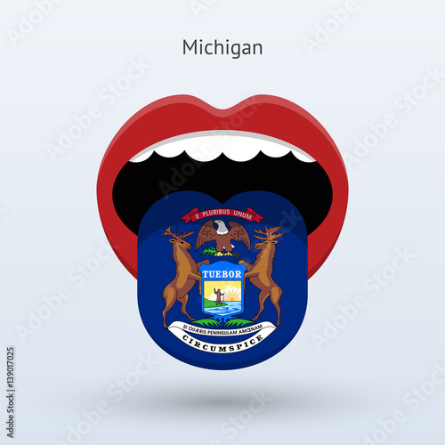 Electoral vote of Michigan. Abstract mouth.