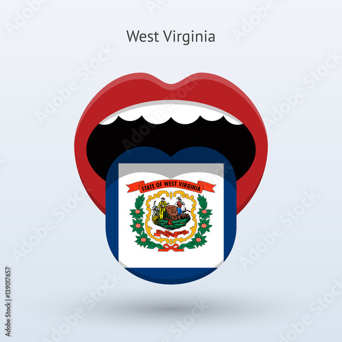 Electoral vote of West Virginia. Abstract mouth.