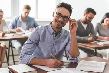 Students during the class