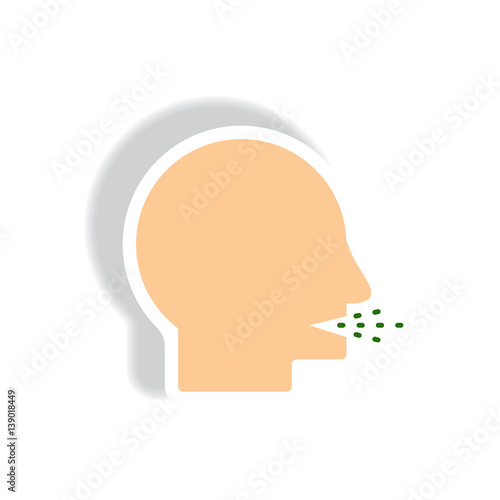 Vector paper sticker various symptoms of Tuberculosis on the human