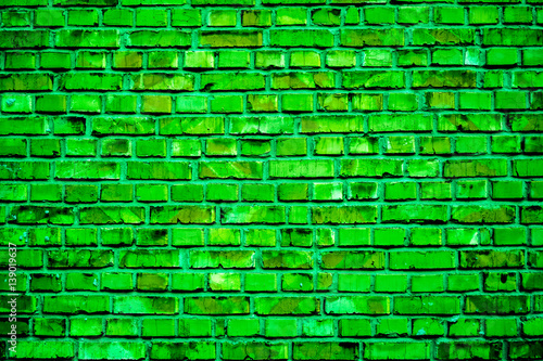 Colorful brick wall pattern, painted bricks as urban texture