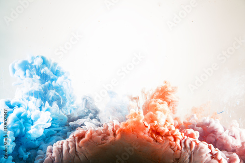 Colourful Paint in Water Background