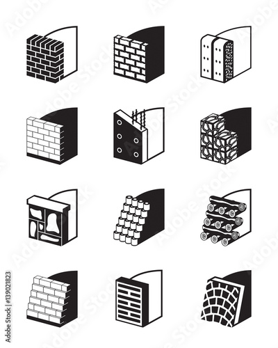 Reinforcing walls in construction - vector illustration