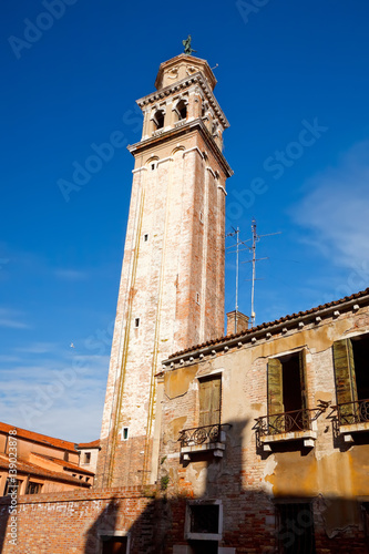 Old campanile in Venice, Italy