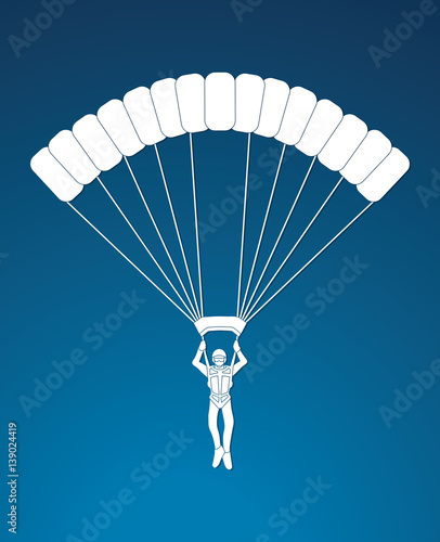 Parachuting silhouette graphic vector