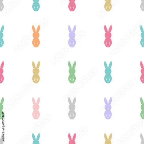 Seamless pattern Easter greeting with bunnies, design vector illustation, holiday symbol.