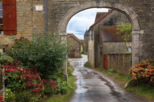 French village rainy day, France