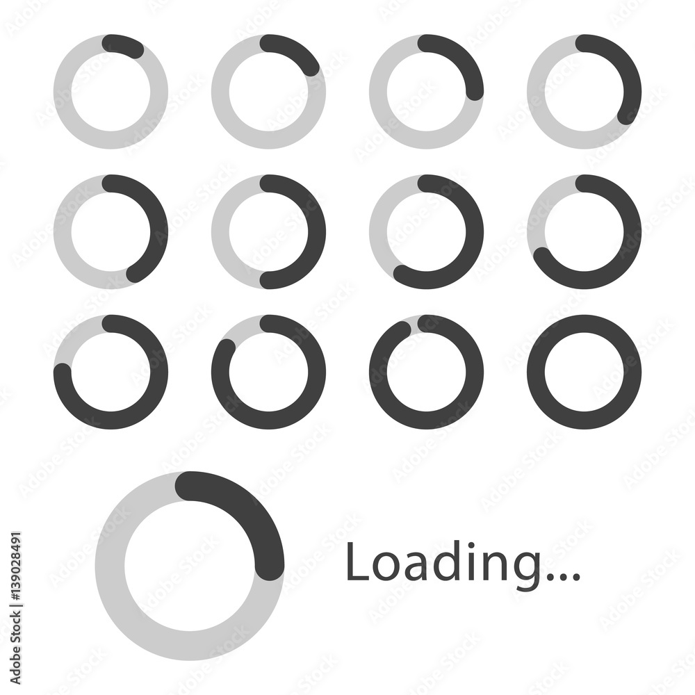 Circular loading sign, isolated on white background, vector illustration. Circular loading sign, isolated on white background, vector illustration.