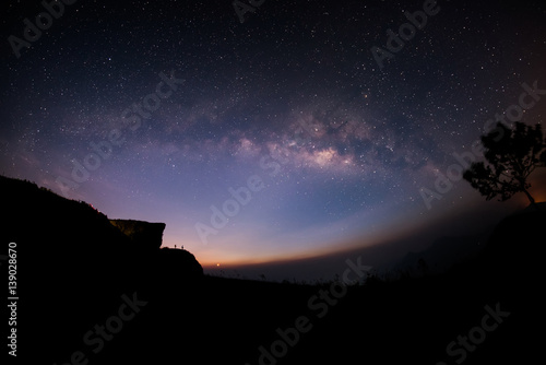 Milky Way galaxy, on the mountains.