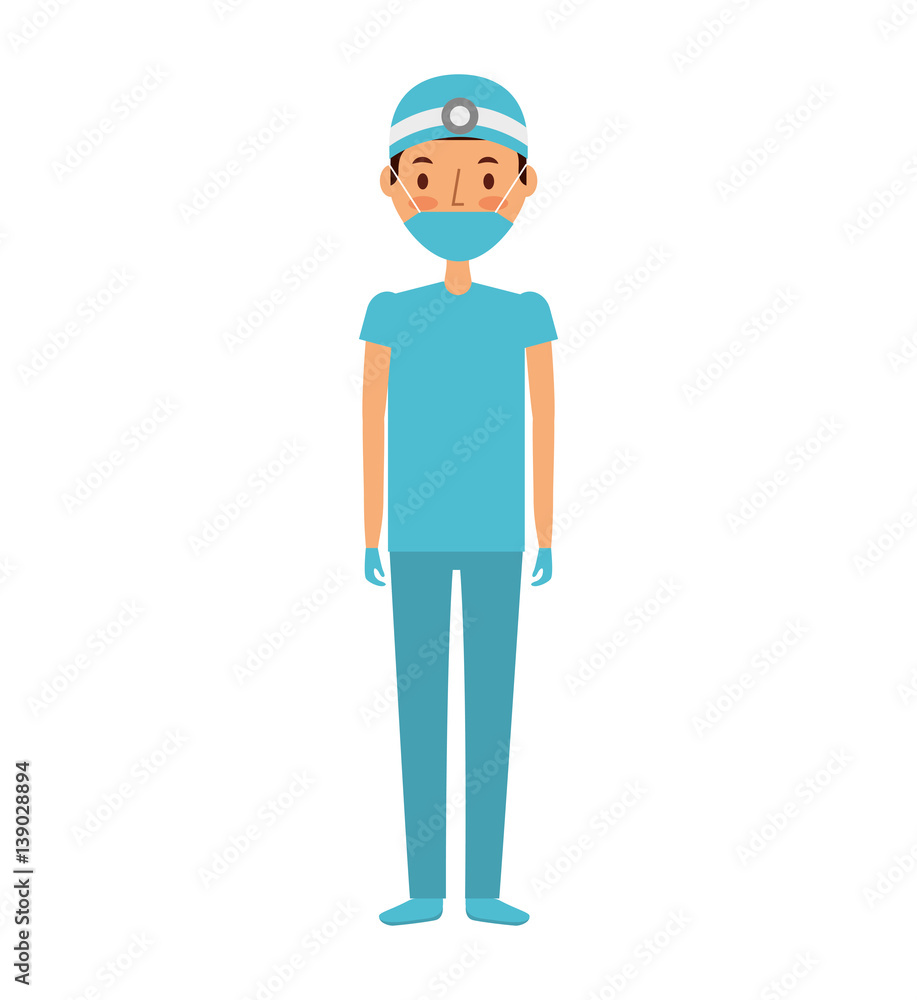professional surgeon avatar character vector illustration design
