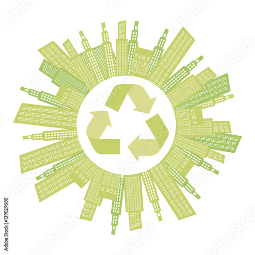 beage city with build and help environment icon, vector illustraction photo
