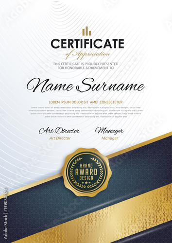 certificate template with luxury and modern pattern,diploma,Vector illustration 