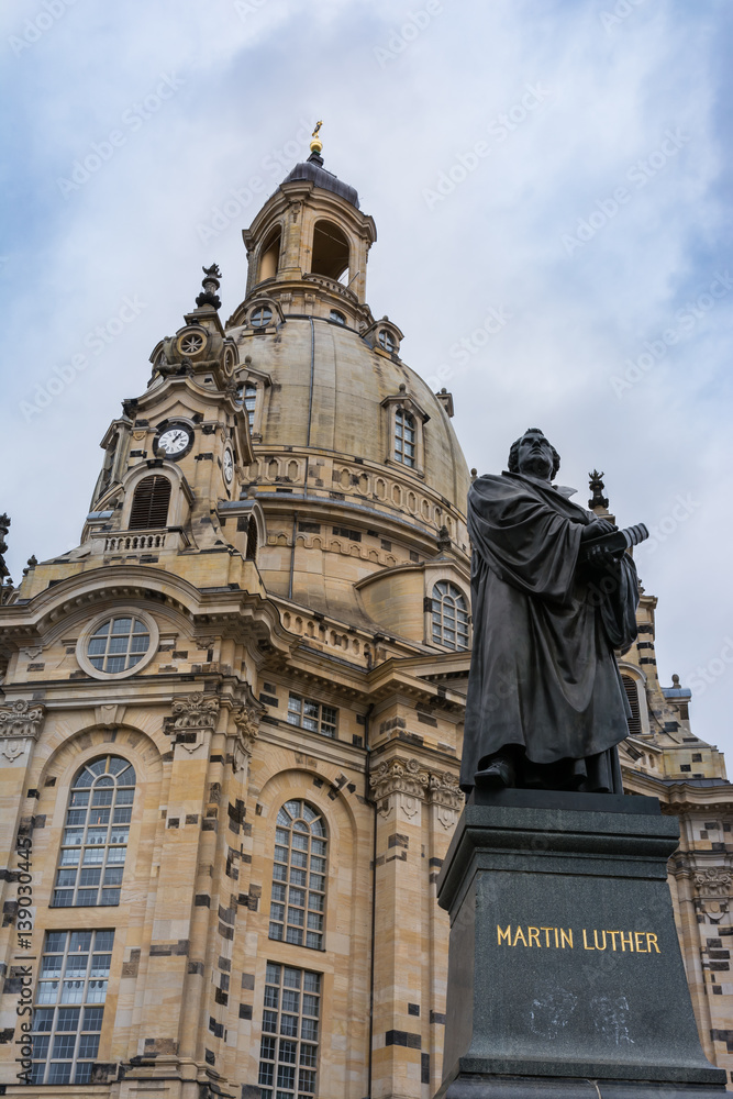 Dresden Frauenkirche Exterior City Landscape Square Marktplatz Center Architecture Beautiful Religious Monument