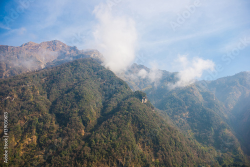 beautiful view landscape of mountain in nepal